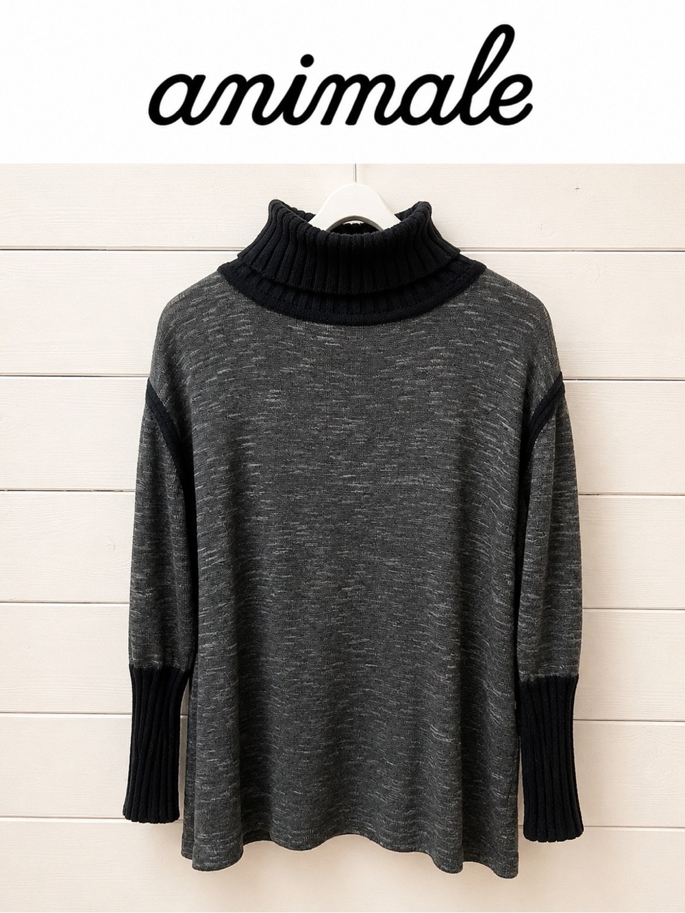 ANIMALE Turtleneck black & Gray sweater size 8